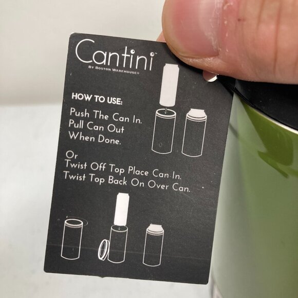 Cantini - Can Cooler for Spiked Seltzer - 12oz Holder - Green Black - NWT - Picture 9 of 13